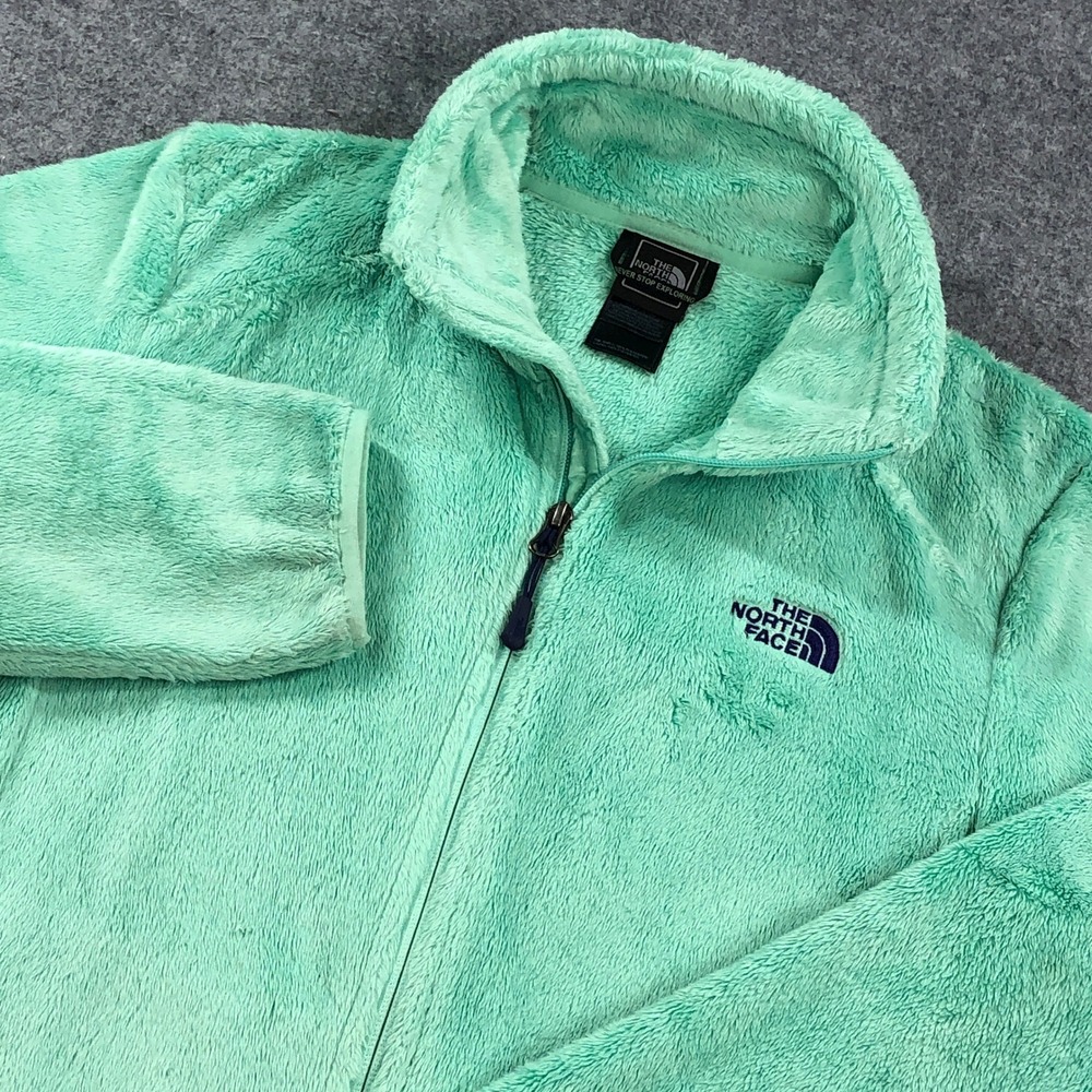 The North Face Women Fleece Jacket M Mint Green Outdoor Hiking Full Zip Polartec